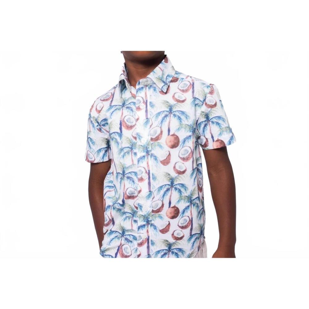 NEW APPAMAN boys day party shirt in coconut palms